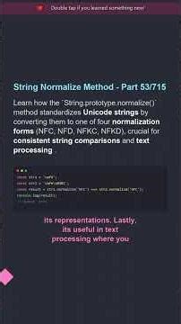 � String Normalize Method - Part 53/715 | Senior Dev Explains #shorts #javascript