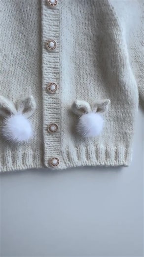 Hand-knitted Baby Bunny Sweater: Alpaca Merino Wool Cardigan - Etsy