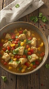 Fish Cilantro-Infused Rainbow Pepper Stew: A Vibrant and Flavorful Seafood Comfort Dish