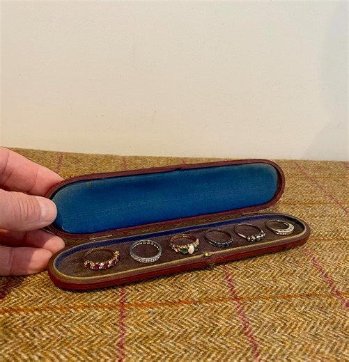 Long Leather Vintage Jewellery Box. Antique Jewelry Box. - Etsy