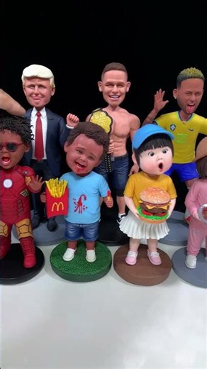 Merry Wiggles from Handmade Clay Bobblehead Group