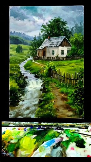 29K views · 725 reactions | How to draw a beautiful countryside landscape. ️ . #nature #art #acrylic #fb #painting | Jun Das | Facebook