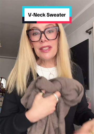 I liked it so much I got it in two colors. Call it boring — I call it having a uniform #sweater #vnecksweater #woolblend #classicstyle #tiktokshopcreatorpicks @Arach&cloz