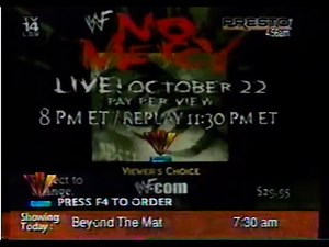 Commercial - WWF No Mercy 2000 - Viewer's Choice Pay-Per-View