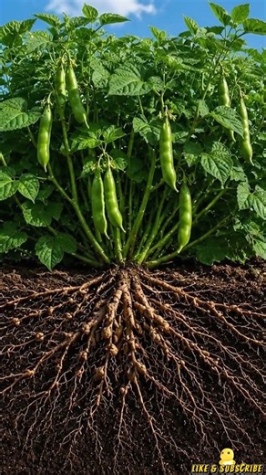 Anatomy of a Mature Pea Plant: Roots, Nodules, and Pods 🌱 #timelapse #shorts