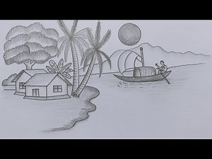 Easy Village Drawing Tutorial | Step-by-Step Village Scenery for Beginners