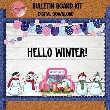 Winter Snowman Bulletin Board Decor | New Year!