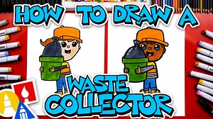 How To Draw A Waste Collector - Happy Labor Day! - Art For Kids Hub -