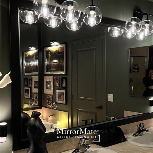 Do you have 30 minutes and a boring builder grade mirror? MirrorMate's custom DIY frame kits allow for an easy and affordable upgrade to your existing, wall mounted mirrors...and WOW what a difference these frames make! 🛠️ Easy installation 📦 Fast delivery ✅ Over 65 styles to choose from ✨ 5-year quality guarantee | MirrorMate Frames