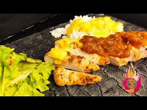 #42 Hähnchenbrust mit Currysauce und Mangochutney. Beste Hähnchenbrust ever🤤👍🏻