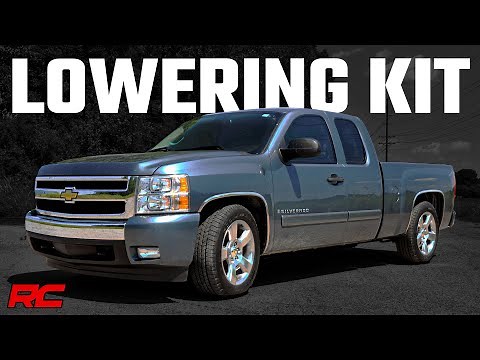 2007-2014 Chevrolet Silverado and GMC Sierra 1500 2WD 2" Front 4" Rear Lowering Kit by Rough Country