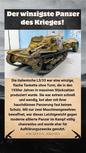 L3/33 Tankette: Italiens winziger Kampfpanzer