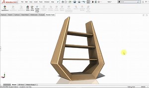 SolidWorks设计：木制书架_哔哩哔哩_bilibili