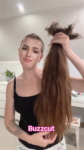 Shaving My Very Long Hair Off 💇‍♀️ #buzzcut #shavehead #longtoshort