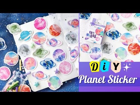 DIY planet stickers _ How to make journal planet stickers at home