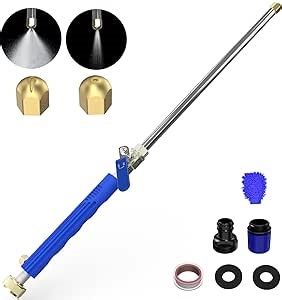 LAANPOLE Jet Nozzle for Garden Hose, 2-in-1 High Pressure Wand with 2 Different Nozzles and Quick Connectors for Car, Patio, Pet, Window Washing