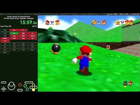 [PB] SM64 Randomizer 70 Star - 43m 28s [Non-Stop, Danger]