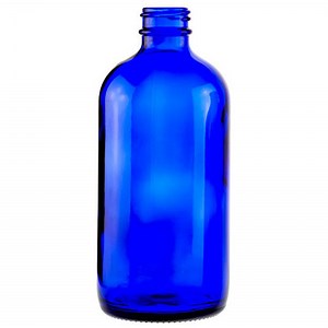 8 oz Cobalt Blue Glass Boston Round Bottles *Bulk Pallet* - YCB828BULK