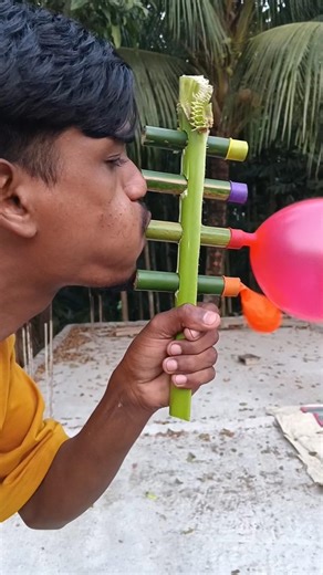 How to Make a Unique Bamboo Balloon Flute | Homemade DIY Musical Instrument