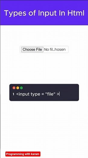 Types of Input in Html #html #input #css #html5 #css3 #inputfields #htmlcss