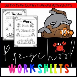 Pre-K Worksheets | Early Kindergarten Worksheets | Ocean Worksheets | Summer