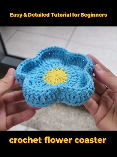 Easy Crochet Flower Coaster Tutorial for Beginners | Free Step-by-Step Pattern