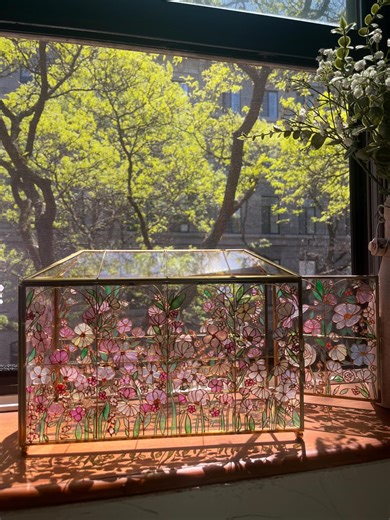 Stained Glass Floral Wedding Cardbox - Etsy