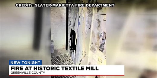Crews fight fire at historic textile mill in Greenville County