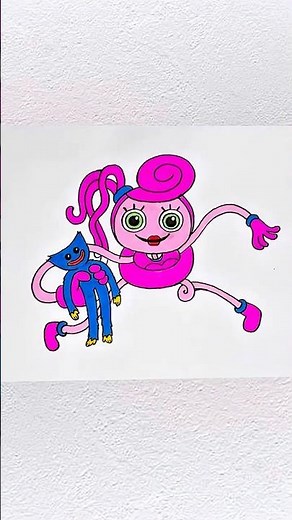 💖 Mommy Long Legs & Huggy Wuggy Drawing 🎨 | Poppy Playtime Fan Art#cuteart #creative #sketch