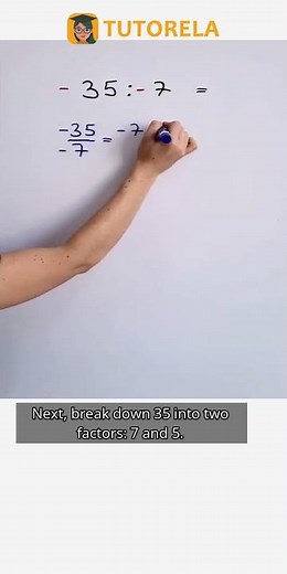 Solve -35 ÷ -7: Understanding Division with Negatives #Math #SignedNumbers(positiveAndNegative)