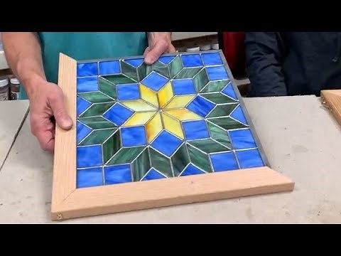 Framing a Stained Glass Panel with Zinc and Oak Framing Stock #FacebookLive