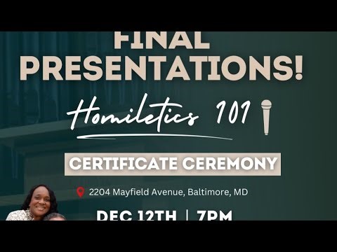 Homiletics 101 | Saturday, December 13, 2025