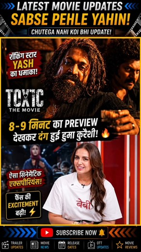 Toxic 2026 Movie Hindi Dubbed Big Update | Yash Huma Qureshi Preview | South Movie