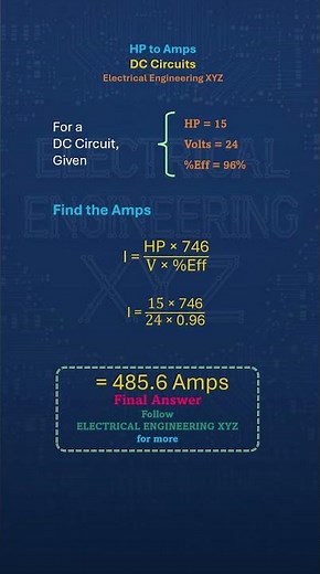 15 HP to Amps DC Explained | Formula + Example #Electrical #DC #hptoamps