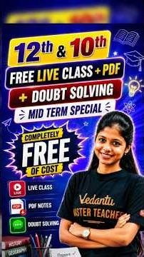 12th and 10th Free Live Class + PDF + Doubt Solving 1st Midterm Special🔥#shravaneemam