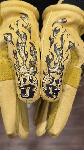 Custom Kinco ski gloves — before waterproofing!! 🏴‍☠️ @Kinco Gloves #customkincos #kincogloves #customgloves #skitok #kincoart