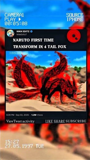 Naruto’s First 4-Tails Transformation! ✅