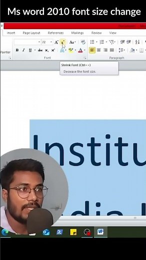 how to increase and decrease font size in ms word 2010 #howto #windows #wordtips