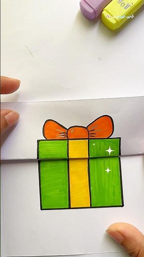 Easy cute Birthday Box drawing #drawing #art #easy #shortvideo #shortsfeed #shorts