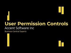 Microsoft Dynamics 365 Business Central - User Permission Set Controls