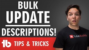 Updating video descriptions can be a pain - especially when you just want to change one simple thing across them all! Our Bulk Find, Replace and Append tool eases that pain by giving you the ability to update with ease. | TubeBuddy