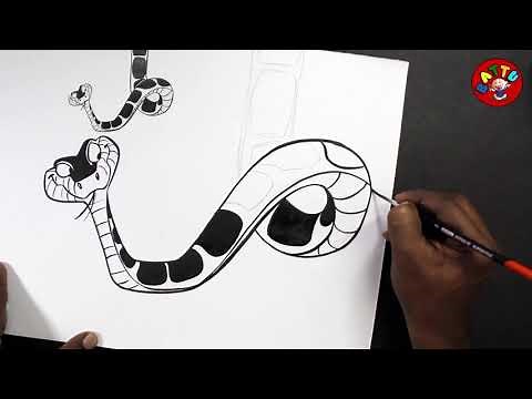 How to Draw kaa - from The Jungle Book - sketch