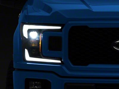 F-150 Elite Series LED Projector Headlights; Black Housing; Clear Lens (18-20 F-150 w/ Factory Halogen Headlights) - Free Shipping
