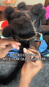 Micro locs on my 3 year old! I’m sure she’ll thank me in the years to come 🥰 #microlocs #microlocsjourney #microlocksinstallation #fblifestyle #microlocks | Danielle E. Brown