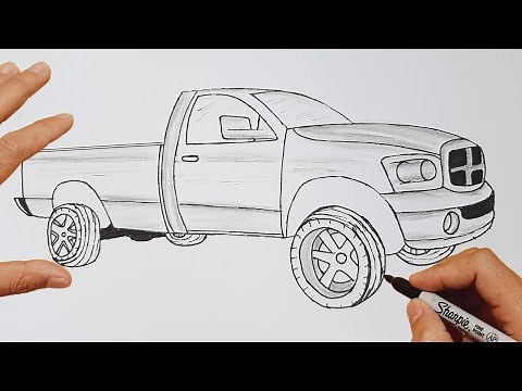 How To Draw A Dodge Ram 1500 Pickup Trucks Easy Step By Step | 2010 RAM 1500
