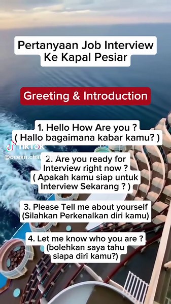 Tips Pertanyaan Job Interview Ke Kapal Pesiar