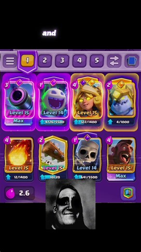 2.6 Hig is gonna go crazy with hero ice golem 💀 #clashroyale #herowizard #heroicegolem