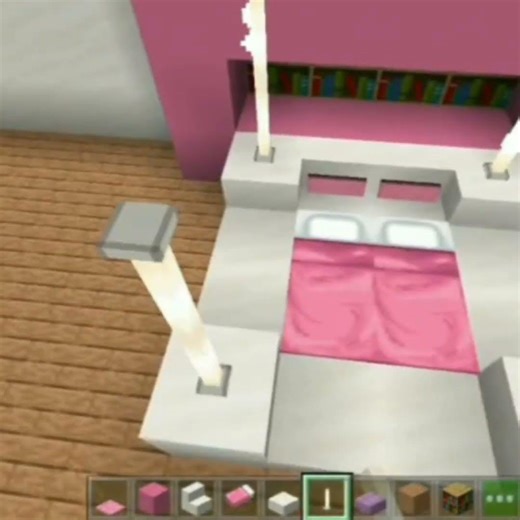 “Pretty Pink Bed Tutorial 🧸💗 | Easy Build”#minecraft #shorts #gaming #minecraftshorts #viral