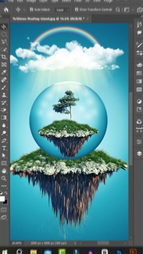 Create Surreal Glass Sphere Floating in Photoshop #tutorial #photoshop #graphicdesign #course #reels | HyperDesign
