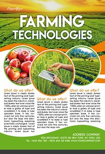 Multicolor Professional Farming Technologies Free Flyer Template PSD | by Elegantflyer